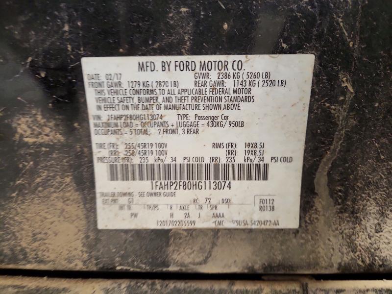 55585896 :رقم المزاد ، 1FAHP2F80HG113074 vin ، 2017 Ford Taurus مزاد بيع