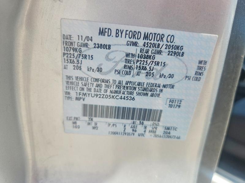 Aukcja sprzedaży 2005 Ford Escape, vin: 1FMYU92Z05KC44536, numer aukcji: 59015006