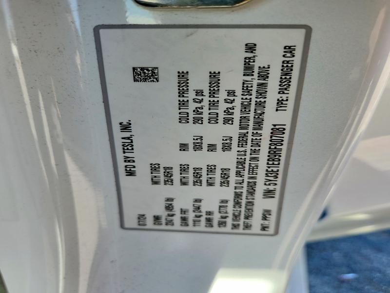Продажа на аукционе авто 2024 Tesla Model 3, vin: 5YJ3E1EB9RF807081, номер лота: 57374796