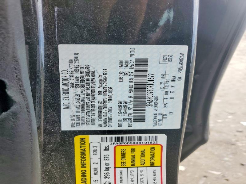 Продаж на аукціоні авто 2013 Ford Fusion, vin: 3FA6P0D98DR101622, номер лоту: 58072376