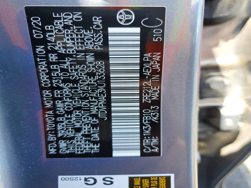 Продаж на аукціоні авто 2021 Toyota Corolla, vin: JTDVPMAE3MJ133628, номер лоту: 56174056