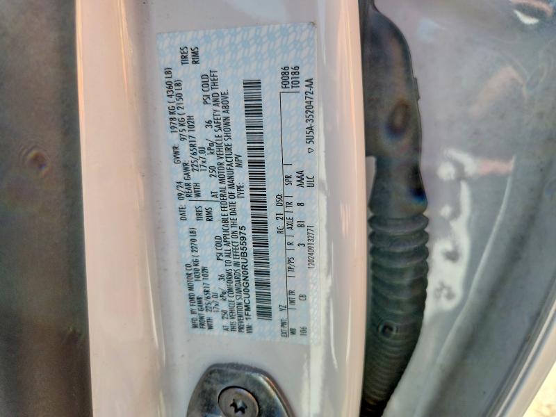 57918886 :رقم المزاد ، 1FMCU0GN0RUB55975 vin ، 2024 Ford Escape مزاد بيع