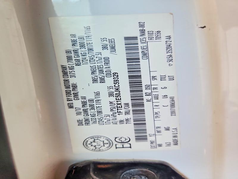 58885146 :رقم المزاد ، 1FTEX1E50JKC59329 vin ، 2018 Ford F150 مزاد بيع