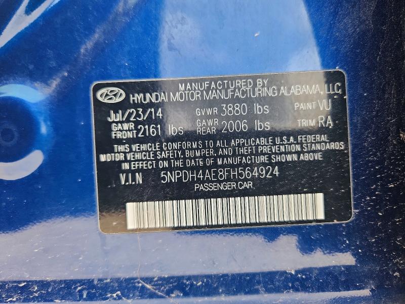 Aukcja sprzedaży 2015 Hyundai Elantra, vin: 5NPDH4AE8FH564924, numer aukcji: 57702506