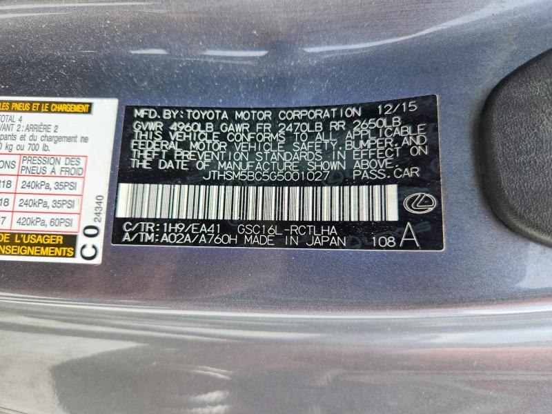 2016 Lexus Rc მანქანა იყიდება აუქციონზე, vin: JTHSM5BC5G5001027, აუქციონის ნომერი: 55566536