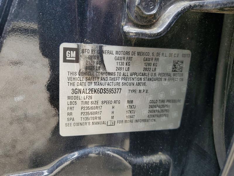 Продаж на аукціоні авто 2013 Chevrolet Captiva, vin: 3GNAL2EK6DS595377, номер лоту: 59099776