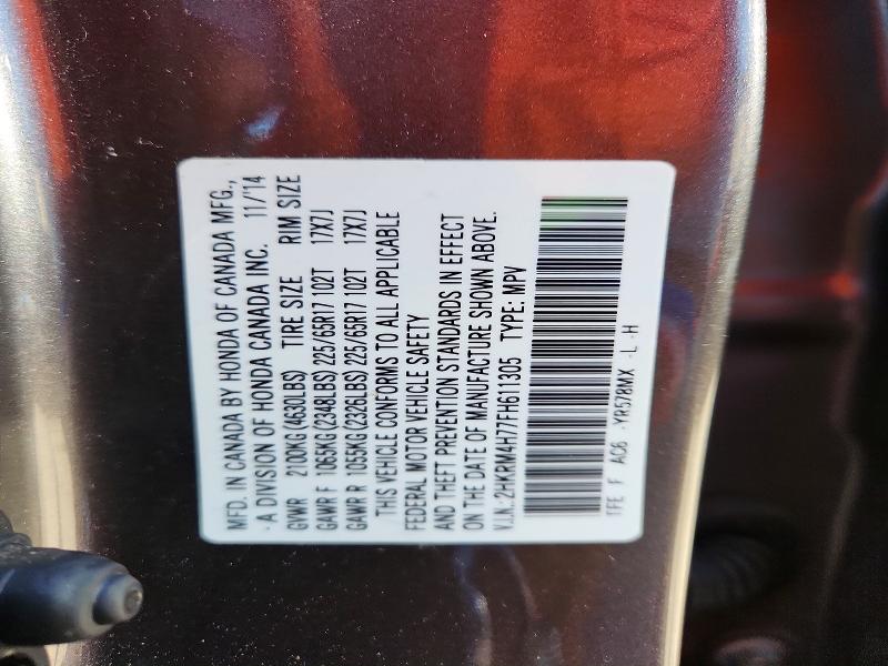 Aukcja sprzedaży 2015 Honda Cr-v, vin: 2HKRM4H77FH611305, numer aukcji: 56191756