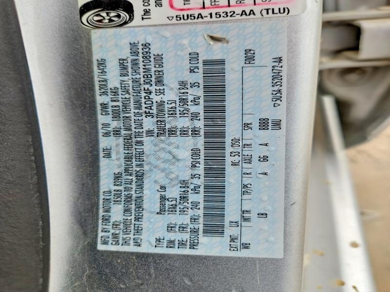 2011 Ford Fiesta მანქანა იყიდება აუქციონზე, vin: 3FADP4FJ0BM108936, აუქციონის ნომერი: 58330946