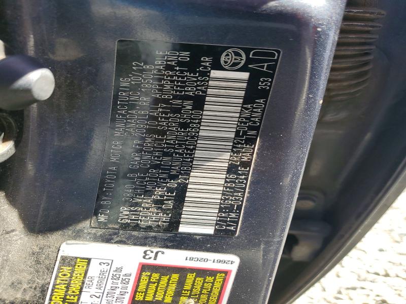 56867016 :رقم المزاد ، 2T1BU4EE4DC968400 vin ، 2013 Toyota Corolla مزاد بيع