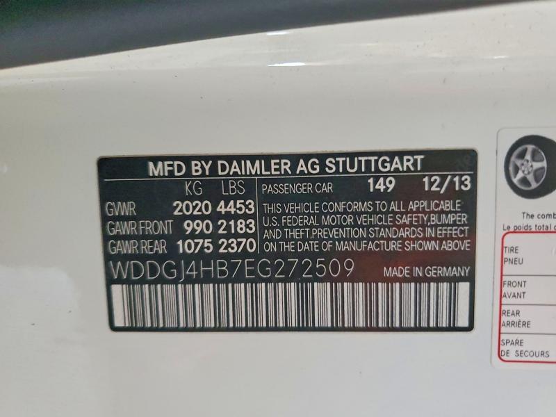 2014 Mercedes-benz C მანქანა იყიდება აუქციონზე, vin: WDDGJ4HB7EG272509, აუქციონის ნომერი: 56799566