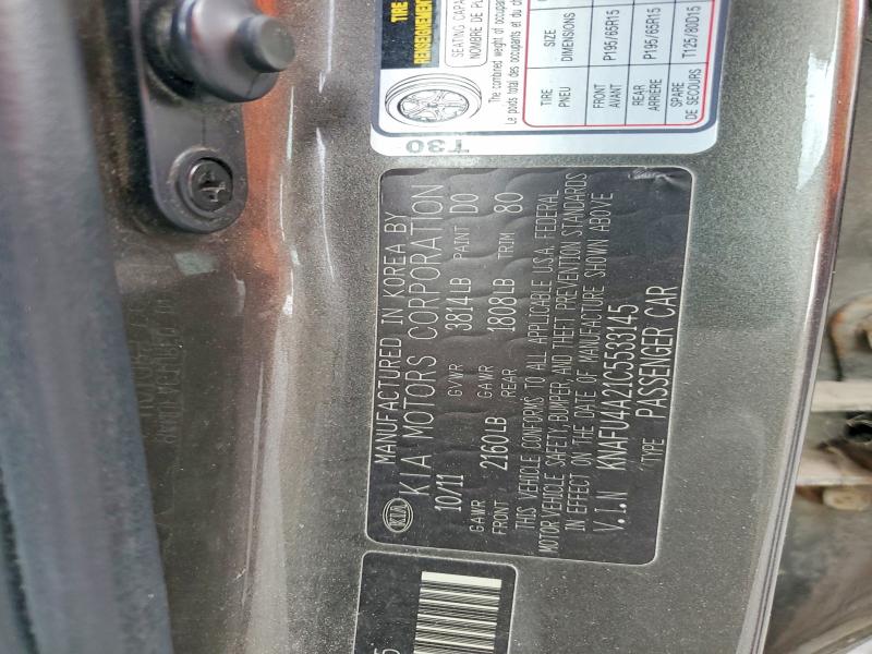 Продаж на аукціоні авто 2012 Kia Forte, vin: KNAFU4A21C5533145, номер лоту: 58787316
