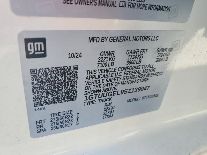 Продажа на аукционе авто 2025 Gmc Sierra, vin: 1GTUUGEL9SZ139947, номер лота: 55869926