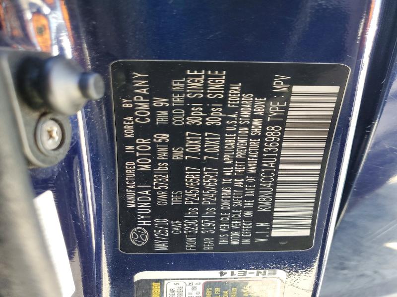 Продаж на аукціоні авто 2010 Hyundai Veracruz, vin: KM8NU4CC1AU136988, номер лоту: 57059136