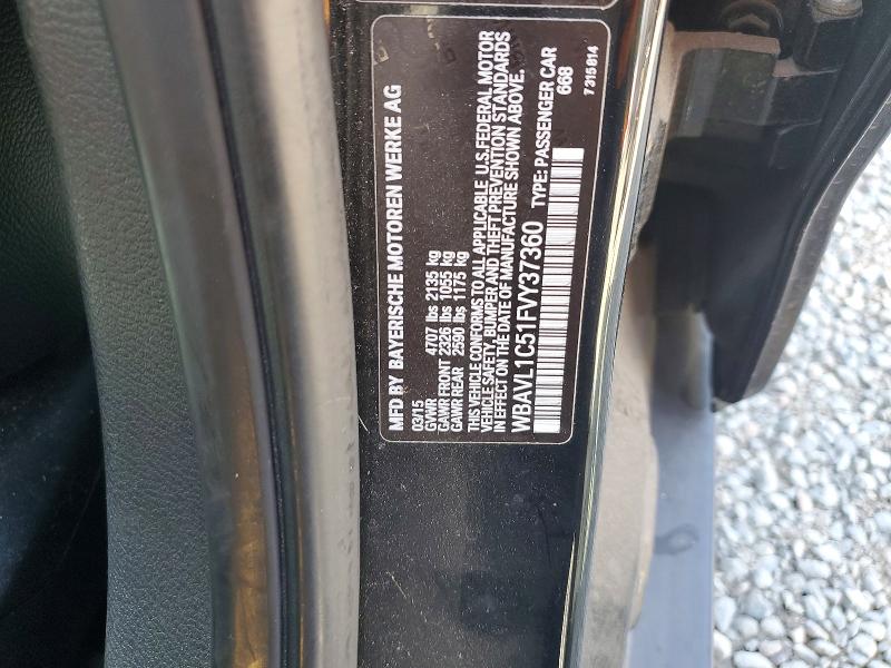 Продажа на аукционе авто 2015 Bmw X1, vin: WBAVL1C51FVY37360, номер лота: 55996356
