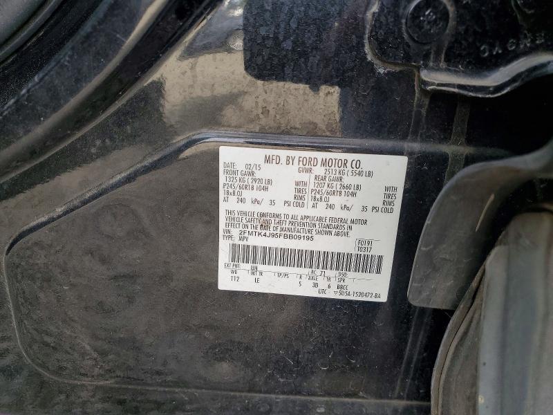 2015 Ford Edge მანქანა იყიდება აუქციონზე, vin: 2FMTK4J95FBB09195, აუქციონის ნომერი: 58497386