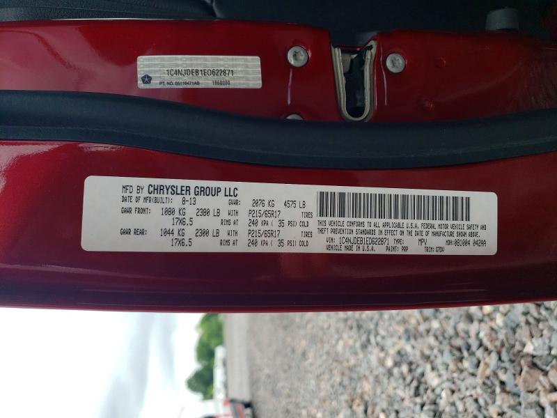 2014 Jeep Compass მანქანა იყიდება აუქციონზე, vin: 1C4NJDEB1ED622871, აუქციონის ნომერი: 56481236