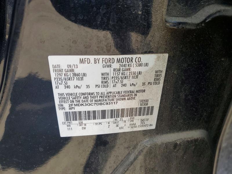 Aukcja sprzedaży 2013 Ford Edge, vin: 2FMDK3GC7DBC93117, numer aukcji: 56544706