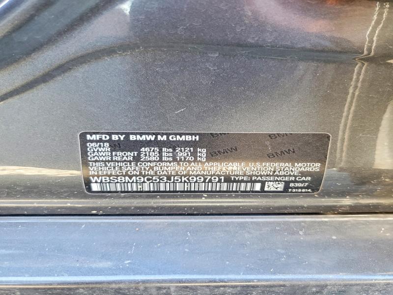 Продажа на аукционе авто 2018 Bmw M3, vin: WBS8M9C53J5K99791, номер лота: 54150426