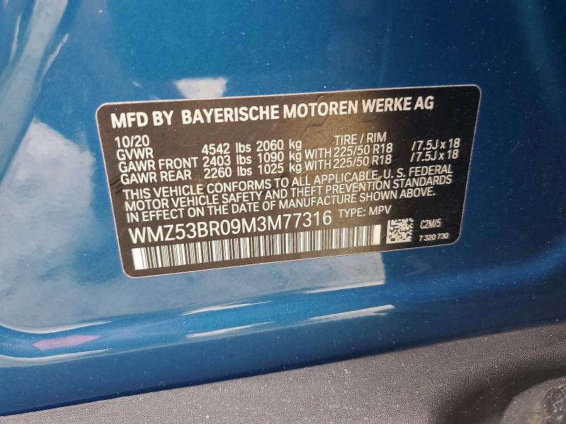 Продаж на аукціоні авто 2021 Mini Cooper, vin: WMZ53BR09M3M77316, номер лоту: 56809696