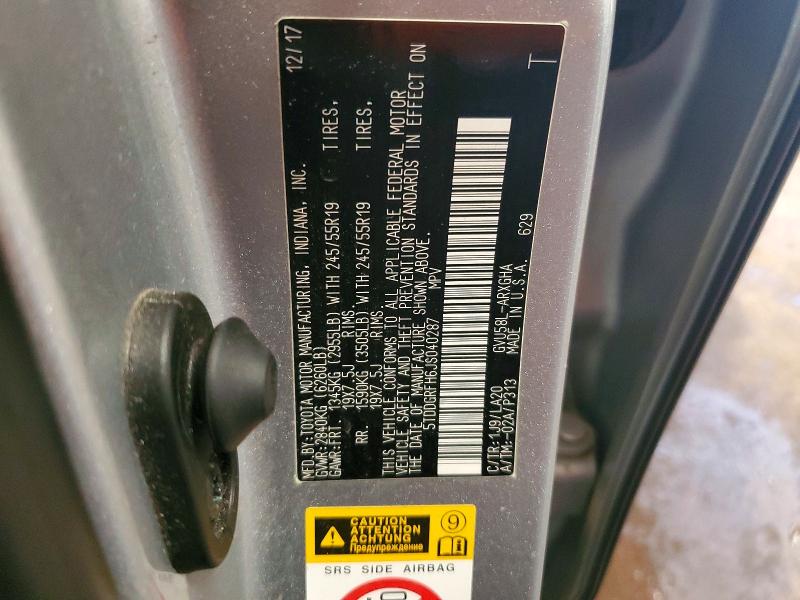 Продажа на аукционе авто 2018 Toyota Highlander Hybrid, vin: 5TDDGRFH6JS040287, номер лота: 55963336