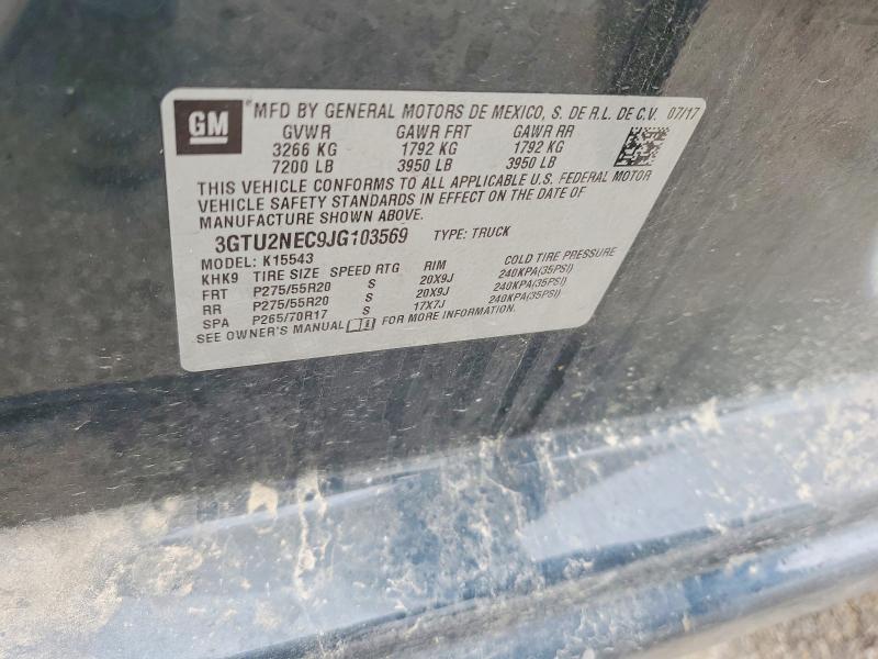 Продажа на аукционе авто 2018 Gmc Sierra, vin: 3GTU2NEC9JG103569, номер лота: 56058146