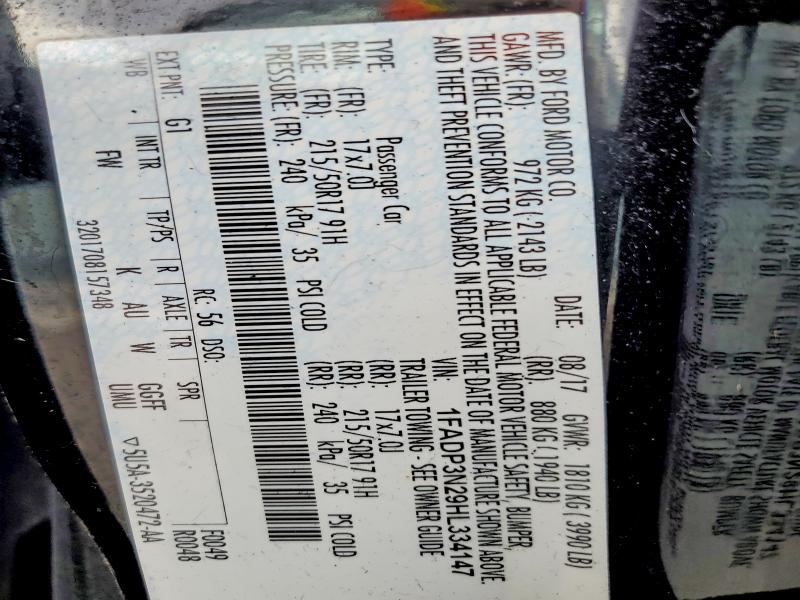 Продажа на аукционе авто 2017 Ford Focus, vin: 1FADP3N29HL334147, номер лота: 58147966