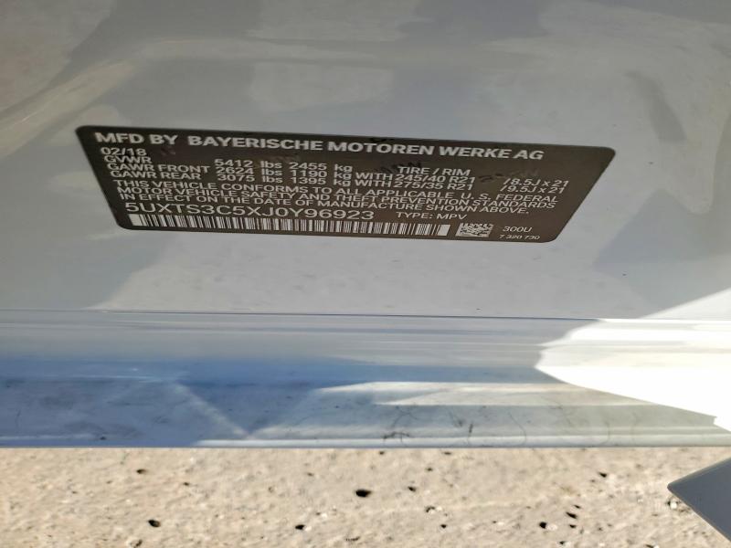 Продаж на аукціоні авто 2018 Bmw X3, vin: 5UXTS3C5XJ0Y96923, номер лоту: 56087676