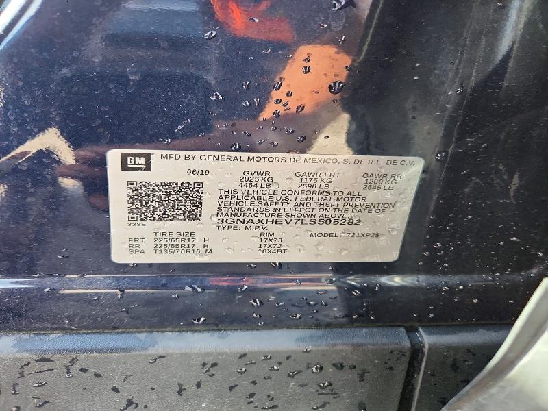Aukcja sprzedaży 2020 Chevrolet Equinox, vin: 3GNAXHEV7LS505282, numer aukcji: 57539356
