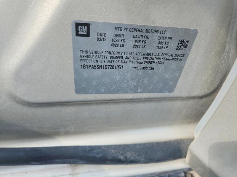 56296126 :رقم المزاد ، 1G1PA5SH1D7261851 vin ، 2013 Chevrolet Cruze مزاد بيع
