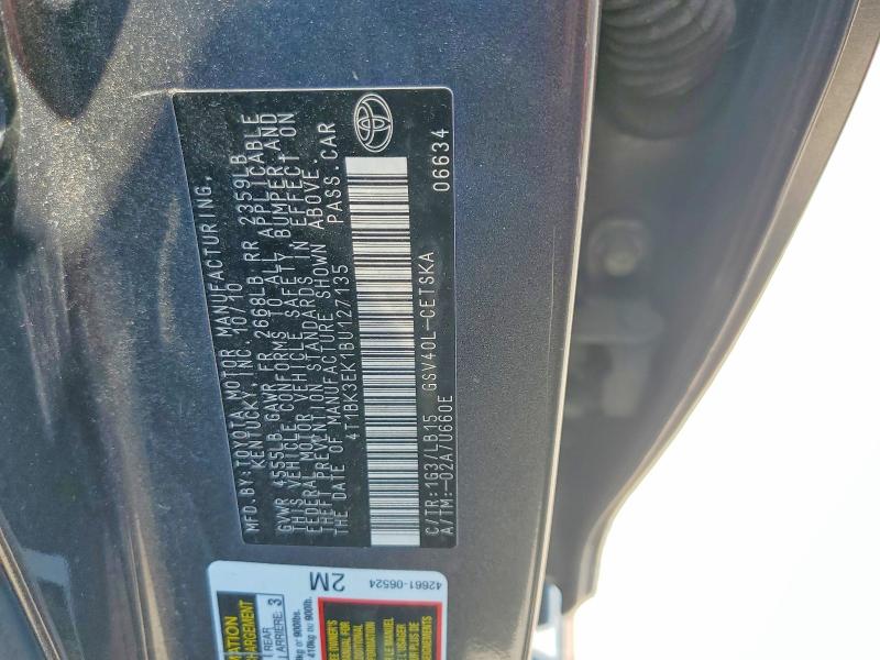 57065016 :رقم المزاد ، 4T1BK3EK1BU127135 vin ، 2011 Toyota Camry مزاد بيع
