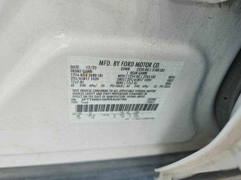 2024 Ford Maverick მანქანა იყიდება აუქციონზე, vin: 3FTTW8H36RRA09789, აუქციონის ნომერი: 57385066