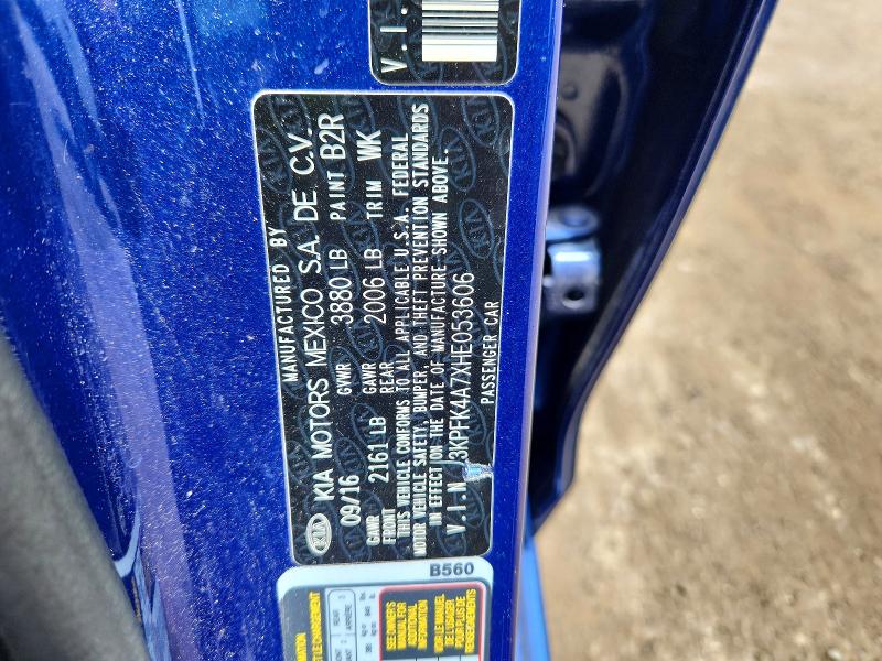 Продажа на аукционе авто 2017 Kia Forte, vin: 3KPFK4A7XHE053606, номер лота: 58937256