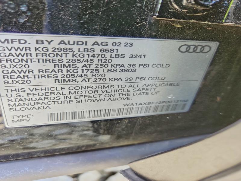 2023 Audi Q7 მანქანა იყიდება აუქციონზე, vin: WA1AXBF72PD013183, აუქციონის ნომერი: 55600496