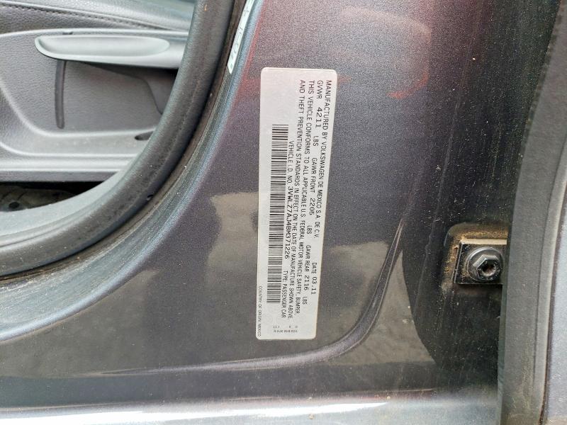 2011 Volkswagen Jetta მანქანა იყიდება აუქციონზე, vin: 3VWLZ7AJ4BM371226, აუქციონის ნომერი: 58550946