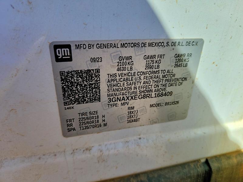 2024 Chevrolet Equinox მანქანა იყიდება აუქციონზე, vin: 3GNAXXEG8RL168409, აუქციონის ნომერი: 56722356