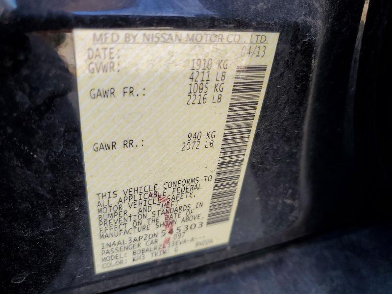Продаж на аукціоні авто 2013 Nissan Altima, vin: 1N4AL3AP2DN545303, номер лоту: 57768486