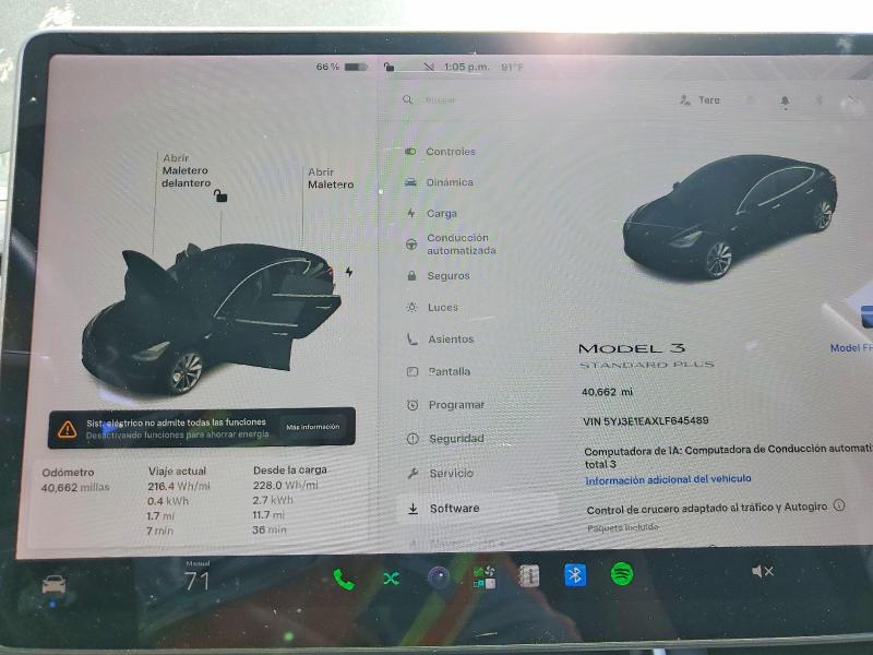 56107406 :رقم المزاد ، 5YJ3E1EAXLF645489 vin ، 2020 Tesla Model 3 مزاد بيع