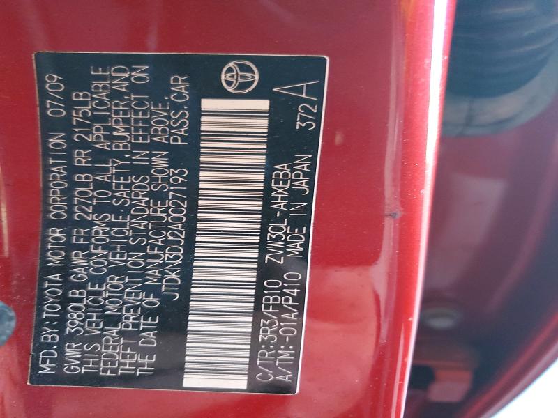 2010 Toyota Prius მანქანა იყიდება აუქციონზე, vin: JTDKN3DU2A0027193, აუქციონის ნომერი: 56713356
