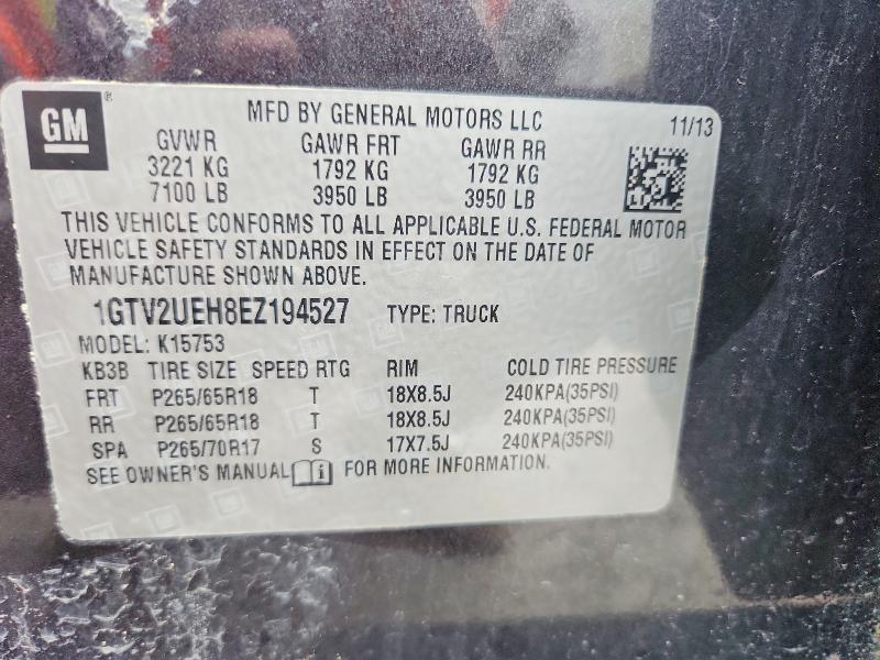Aukcja sprzedaży 2014 Gmc Sierra, vin: 1GTV2UEH8EZ194527, numer aukcji: 58919616