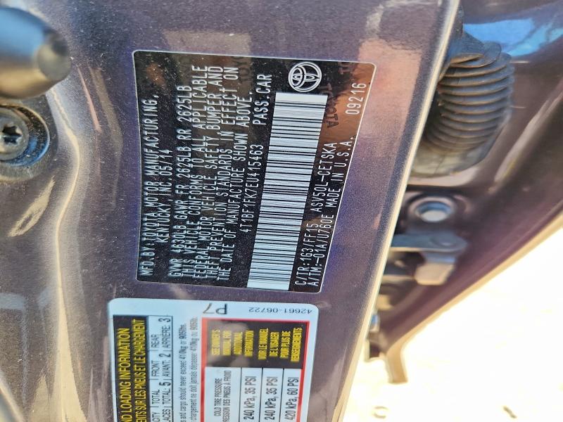 2014 Toyota Camry მანქანა იყიდება აუქციონზე, vin: 4T1BF1FK7EU415463, აუქციონის ნომერი: 57707326