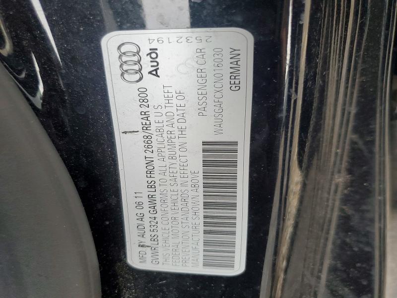 2012 Audi A7 მანქანა იყიდება აუქციონზე, vin: WAUSGAFCXCN016030, აუქციონის ნომერი: 56618806