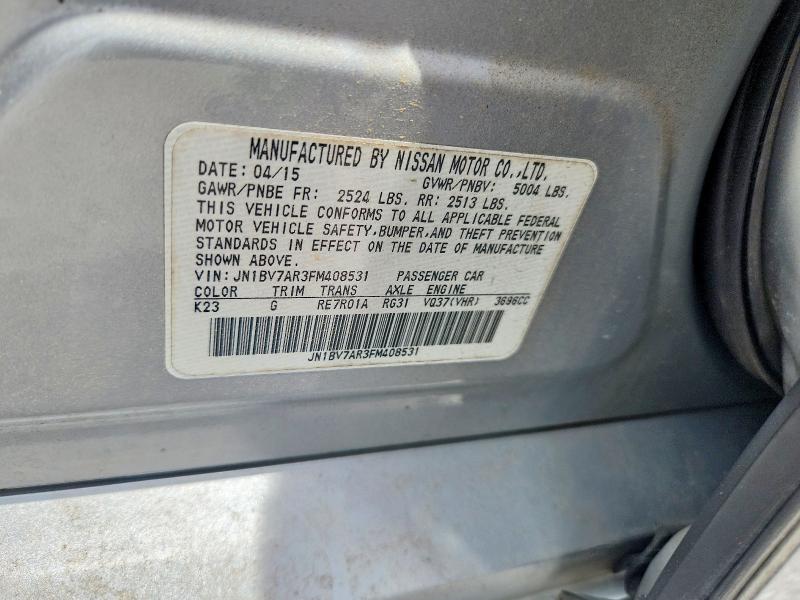 56407546 :رقم المزاد ، JN1BV7AR3FM408531 vin ، 2015 Infiniti Q50 مزاد بيع