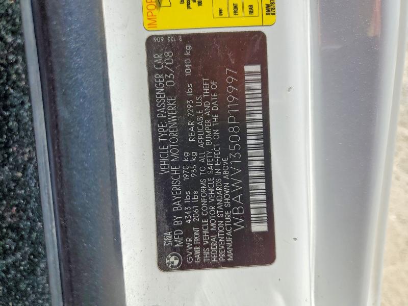 56819106 :رقم المزاد ، WBAWV13508P119997 vin ، 2008 Bmw 328i مزاد بيع