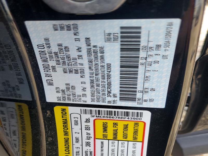 55391316 :رقم المزاد ، 3FMCR9B67RRF43900 vin ، 2024 Ford Bronco Sport مزاد بيع