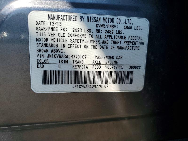 Aukcja sprzedaży 2013 Infiniti G37 Sedan, vin: JN1CV6AR4DM770167, numer aukcji: 58108016