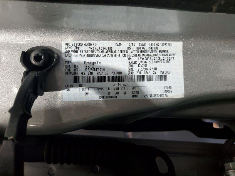 Aukcja sprzedaży 2016 Ford Focus, vin: 1FADP3J21GL243247, numer aukcji: 55409036