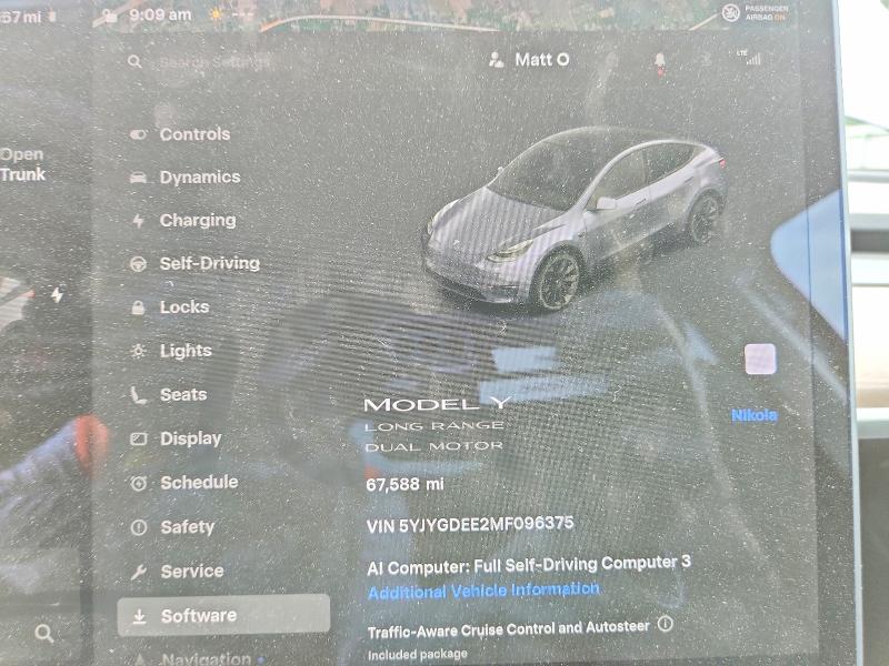 Продаж на аукціоні авто 2021 Tesla Model Y, vin: 5YJYGDEE2MF096375, номер лоту: 56227596