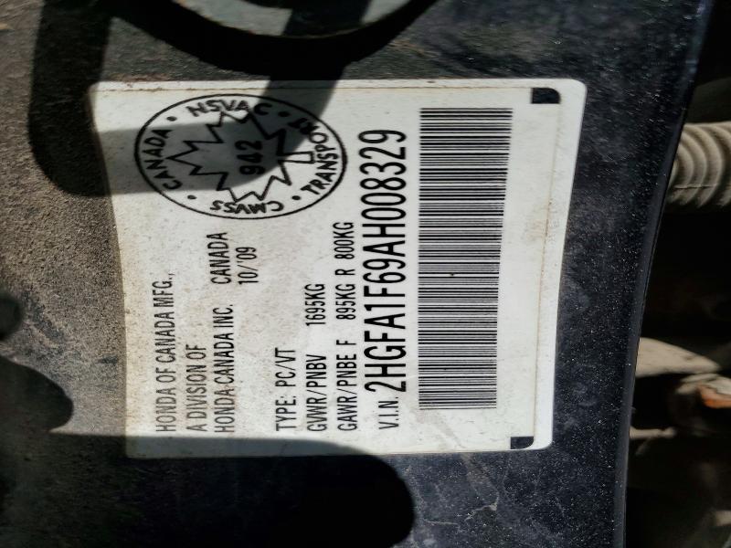 Aukcja sprzedaży 2010 Honda Civic, vin: 2HGFA1F69AH008329, numer aukcji: 56761066