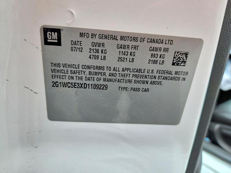 56927936 :رقم المزاد ، 2G1WC5E3XD1109229 vin ، 2013 Chevrolet Impala مزاد بيع