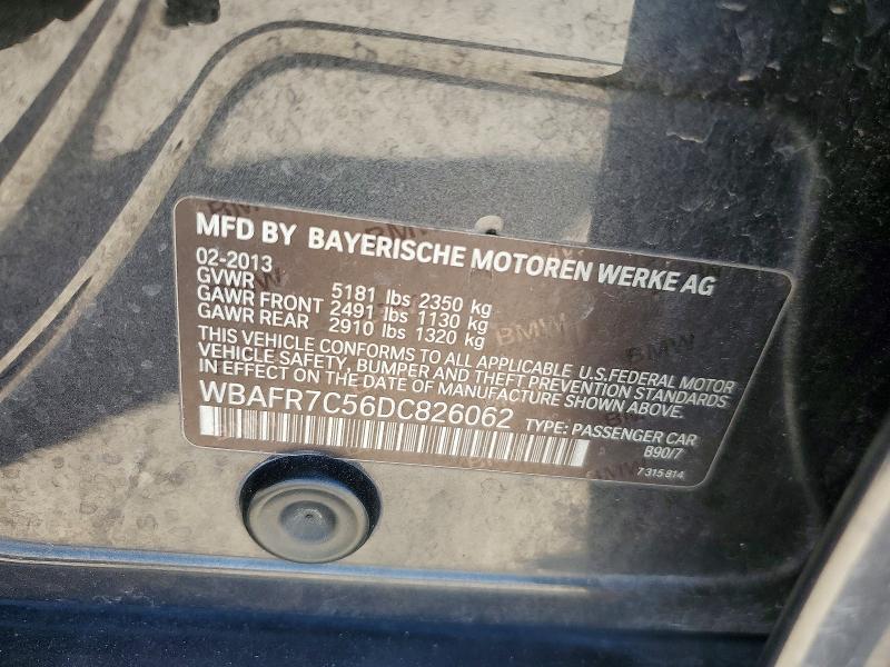 2013 Bmw 535 მანქანა იყიდება აუქციონზე, vin: WBAFR7C56DC826062, აუქციონის ნომერი: 59589706